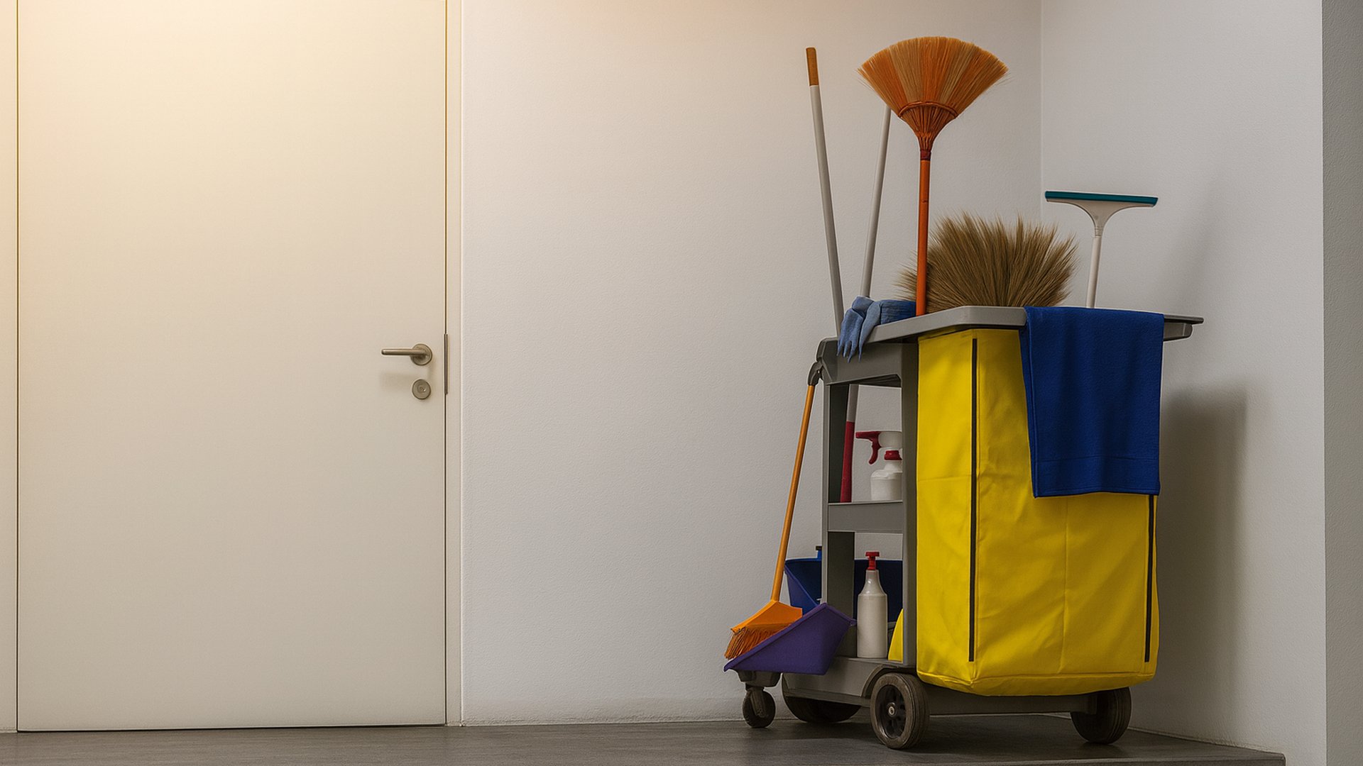 Janitorial cleaning in commercial interior